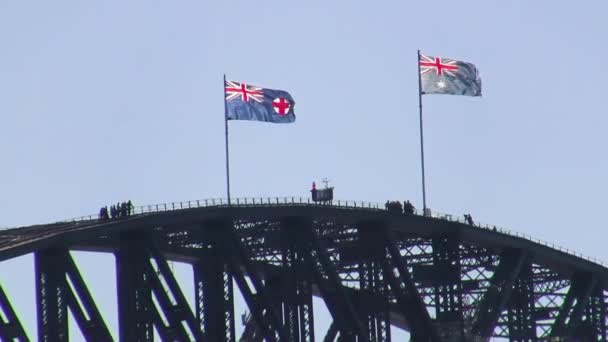 Sydney Harbour Bridge Μια Ηλιόλουστη Μέρα Αυστραλία — Αρχείο Βίντεο