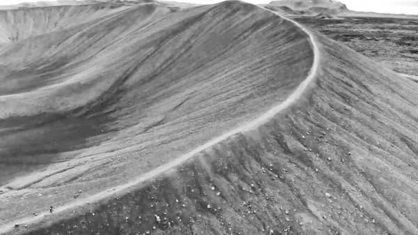 Myvatn Islanti Antenni Näkymä Suuri Hverfjall Tulivuori Kraatteri Tephra Kartio — kuvapankkivalokuva