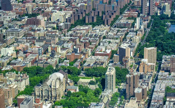 New York City Skyline Fra Helikopter - Stock-foto