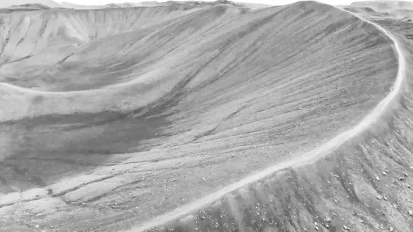 Myvatn Iceland Вид Воздуха Большой Кратер Вулкана Хверфьялл Конус Тефры — стоковое фото