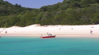 Whitehaven Sahili 'nin havadan görünüşü Hill Inlet, Whitsunday Ulusal Parkı - Queensland, Avustralya.