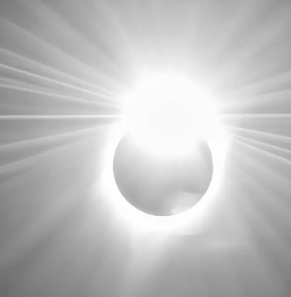 Total Solar Eclipse, sun covered by the moon in the sky.