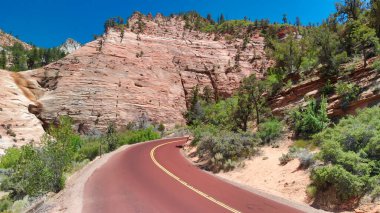 Utah, Zion Ulusal Parkı 'nın inanılmaz hava manzarası.