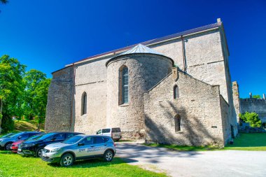 Haapsalu, Estonia - July 5, 2017: Ruins of Haapsalu Episcopal Castle. clipart