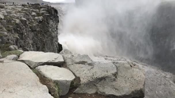 Wodospady Dettifoss Sezonie Letnim Islandia — Wideo stockowe