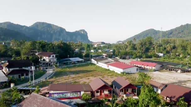 Krabi Nang Krásné Krajiny Dopoledních Hodinách Thajsko Letecký Pohled — Stock video
