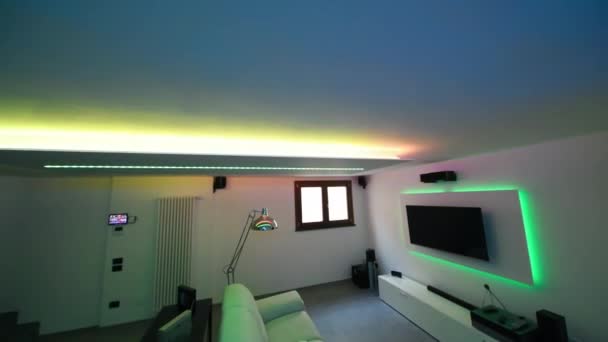 Uma Moderna Sala Porão Com Iluminação Led Proveniente Estruturas Gesso Gráficos De Vetor
