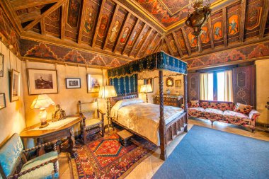 San Simeon, CA - 3 Ağustos 2017: Hearst Şatosu tarihi bir anıttır.