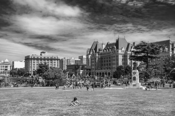 Vancouver Island Canada August 2017 City Buildings Victoria Sunny Day Royalty Free Stock Photos