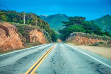 Cabrillo Otoyolu 'ndan Kaliforniya Sahili.