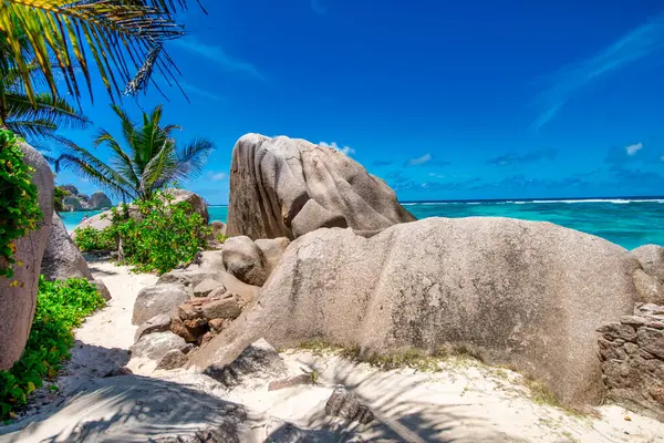 セーシェル諸島のラディグアイランドの素晴らしい風景 ロイヤリティフリーのストック画像