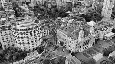Montecarlo 'da. Gün batımında Monako 'nun gökyüzü manzarası.