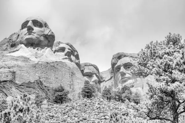 Monumen Nasional Mount Rushmore Amerika Serikat Warna Musim Panas Stok Lukisan  