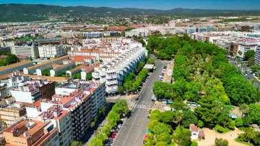 Endülüs 'teki Cordoba' nın havadan görünüşü. Güney İspanya.