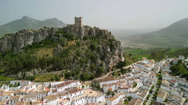 Luchtfoto Van Zahara Sierra Andalusië Zuid Spanje Rechtenvrije Stockfoto's