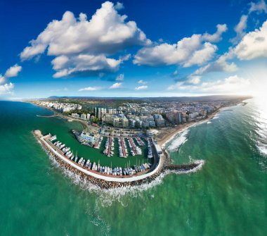 Marbella, Endülüs 'ün havadan görünüşü. Güney İspanya.