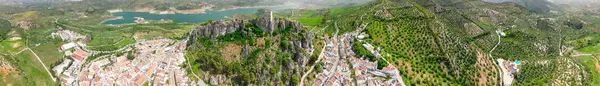 Luchtfoto Van Zahara Sierra Andalusië Zuid Spanje Stockfoto