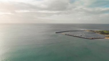 Amazing aerial view of Apollo Bay coastline, Great Ocean Road - Australia.