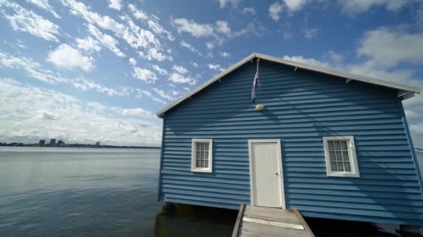 オーストラリア パースのブルーボートハウス — ストック動画