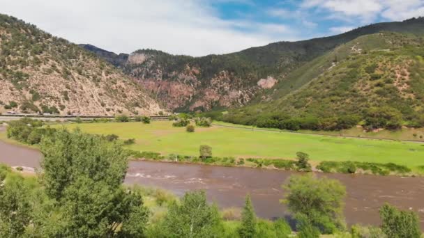 Increíble Vista Aérea Del Río Colorado Área Moab Utah — Vídeos de Stock