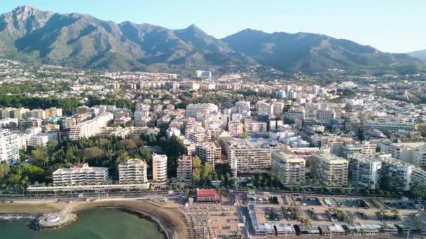 Luftaufnahme Von Marbella Andalusien Südspanien — Stockvideo