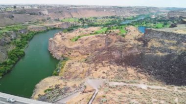 Jerome, Idaho 'daki Perrine Memorial Köprüsü hava görüntüsü.
