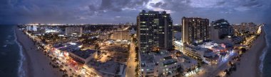 Fort Lauderdale skyline at sunset, Florida.