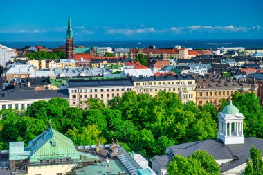 Helsinki aerial view on a sunny summer day.