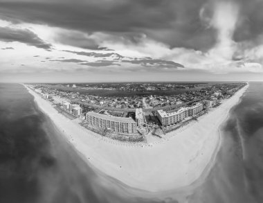 Panoramic aerial view of Fort Walton Beach at sunset, Florida. clipart