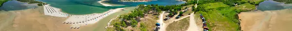 stock image Panoramic aerial view of Zadar Queen's Beach, Croatia.