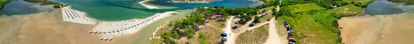 Stock image Panoramic aerial view of Zadar Queen's Beach, Croatia.