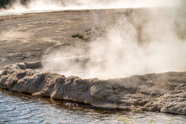 Geysers at Black Sand Basin Trail, Yellowstone National Park. clipart