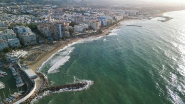 Marbella, Endülüs 'ün havadan görünüşü. Güney İspanya.