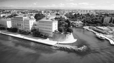 Aerial view of Zadar cityscape along the sea, Croatia.