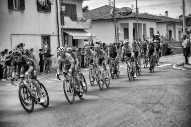 Pontasserchio, Italy - May 9, 2024: The professional cyclists race of the giro d'italia 2024 face the sixth stage in Pontasserchio, Tuscany.