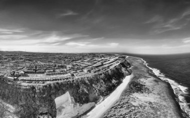Endonezya, Bali 'deki Pandawa Sahili' nin havadan görünüşü.