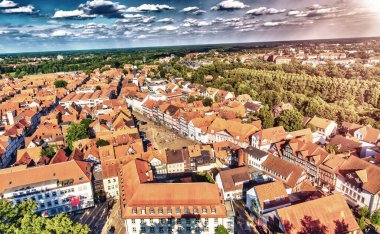 Panoramic aerial view of Celle medieval skyline on a clear sunny day, Lower Saxony - Germany clipart