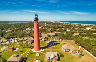 Daytona, Florida - Güzel Ponce de Leon Lighthouse 'un panoramik hava manzarası.