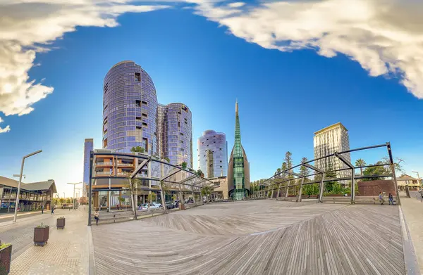 Stock image Perth, WA - August 31, 2023: The Bell Tower and Barrack Square panoramic view