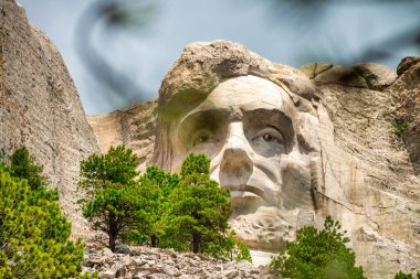 Mount Rushmore National Memorial, South Dakota. View of Lincoln on a summer day. clipart