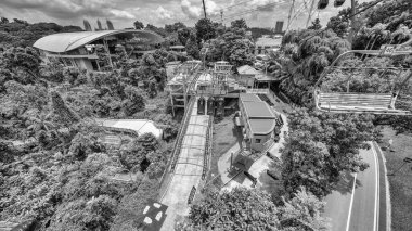 Singapore - September 13, 2023: Aerial view of The Luge and Sentosa Island. clipart