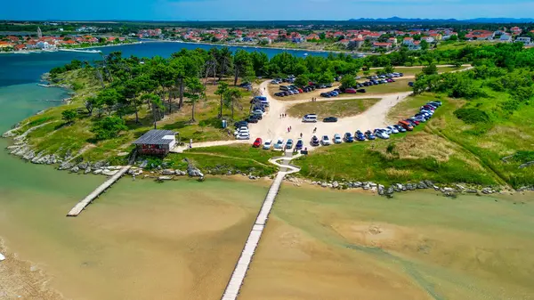 stock image Queens Beach aerial view in Zadar, Croatia.