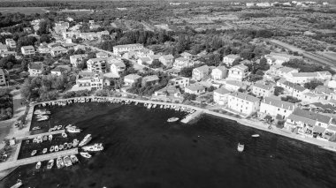 Petrcane aerial view in Zadar, Croatia. clipart