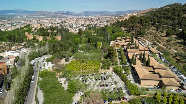 stock image Aerial view of Granada, Andalusia. Southern Spain.