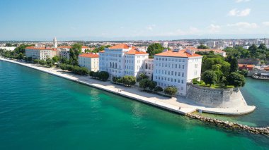 Aerial view of Zadar cityscape along the sea, Croatia.