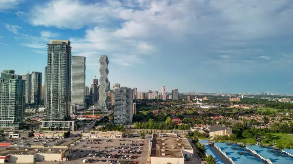 stock image Aerial view of Mississauga skyline on a beautiful summer day, Ontario - Canada.