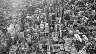 Toronto 'nun güzel bir yaz günbatımında helikopterden gökyüzü manzarası Ontario - Kanada.