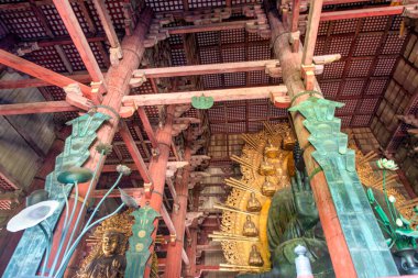 Nara, Japonya. Todai-Ji Tapınağının İçi Büyük Buda Salonu.
