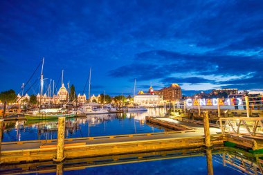 Vancouver Adası, Kanada - 14 Ağustos 2017: Victoria Binaları.