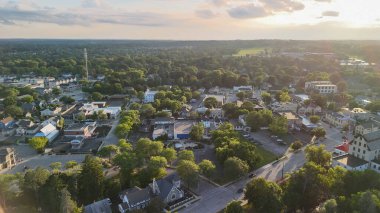 Aerial view of Cedarburg town at sunset, Wisconsin. clipart